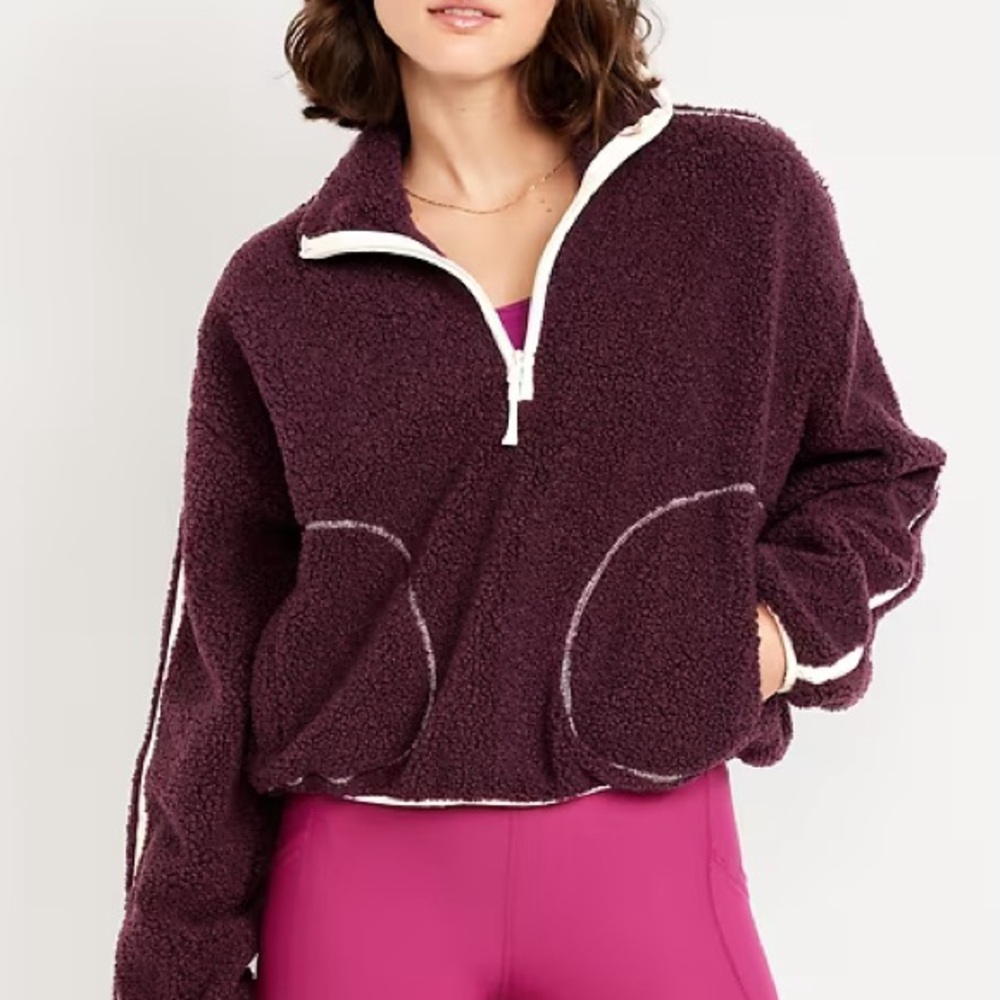 Old Navy Women's Burgundy Quarter-Zip pull over XL Tall